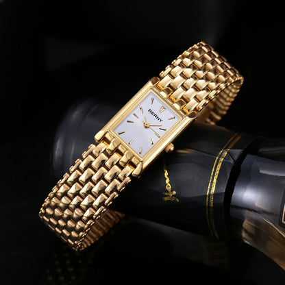 Gold Square Women’s Quartz Wristwatch | Luxury Fashion Watch