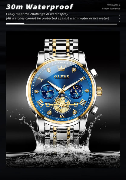 Cartmela 2856 Men’s Quartz Watch – Skeleton Flywheel Chronograph