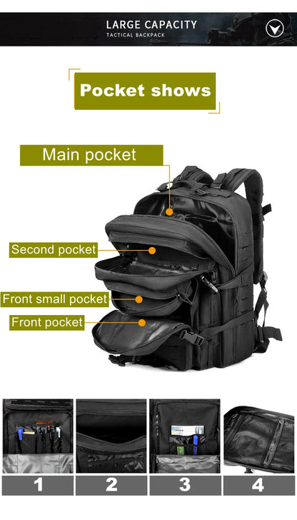 Tactical Backpack – Small Gym, Travel & Hiking Bag with Molle System