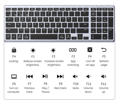Wireless Bluetooth 5.0 Keyboard – 99 Keys Russian/Korean/English