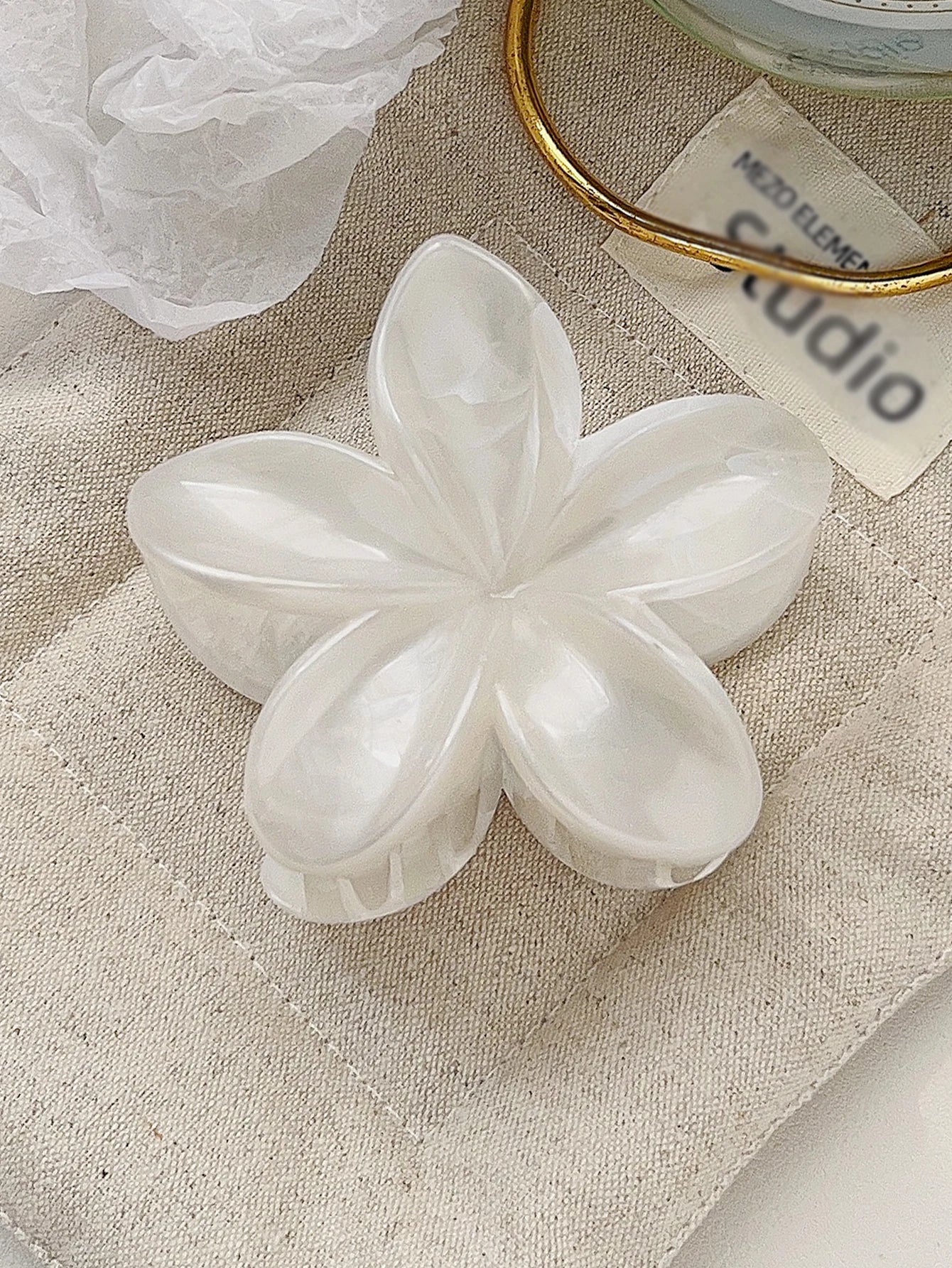 2 Pcs Marble Flower Hair Claw Clips – Cute Beach Hair Accessories