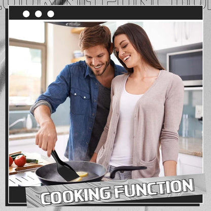 2-in-1 Grip Flip Spatula Tongs - Nylon Non-Stick Egg Flipper for Pancakes, Fish