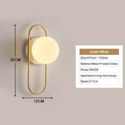 Interior LED Wall Lamp with G9 Bulb – Black & Gold Wall Sconce
