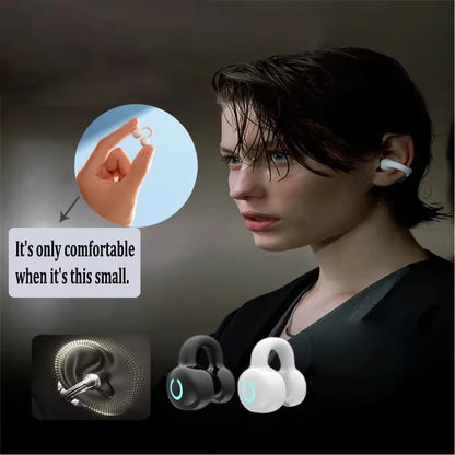 Single Ear Bone Conduction Bluetooth Earphone Clip Noise Cancelling