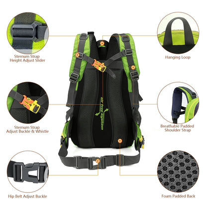 Cartmela 40L Water-Resistant Travel Backpack