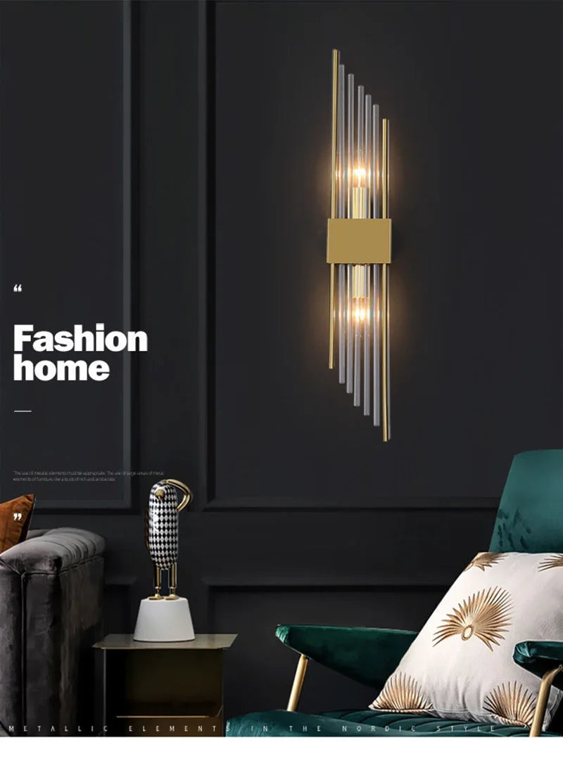 Luxury LED Wall Lamp - Modern Gold Wall Sconce for Living Room