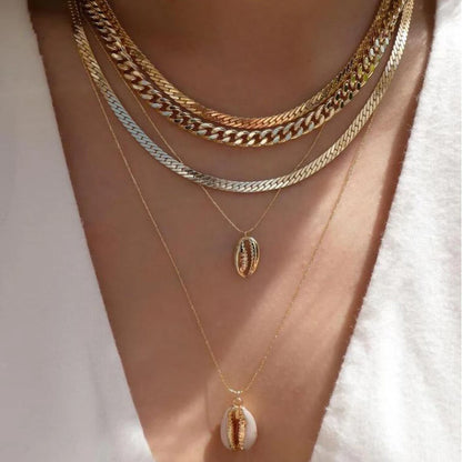 Layered Gold Tone Necklace Set – 5pcs Braided & Beaded Chains