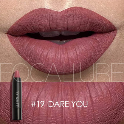 Focallure Waterproof Matte Lipstick – 19 Colors, Soft Texture