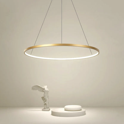 Modern Round LED Pendant Light – Black/White Minimalist Chandelier