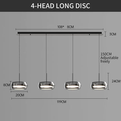 Cartmela Modern LED Glass Pendant Light