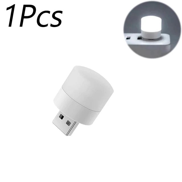 Mini USB LED Night Light – Warm White Book Reading Lamp 1/10pcs