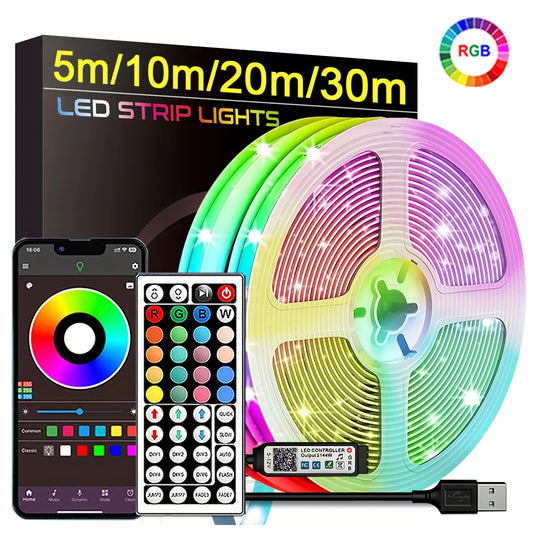 RGB LED Strip Lights – Flexible Room Decor with App & Remote Control