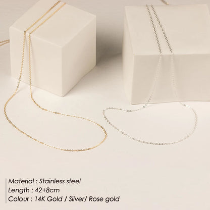 Fine Gold Color Stainless Steel Chain Necklace – Short & Long Styles