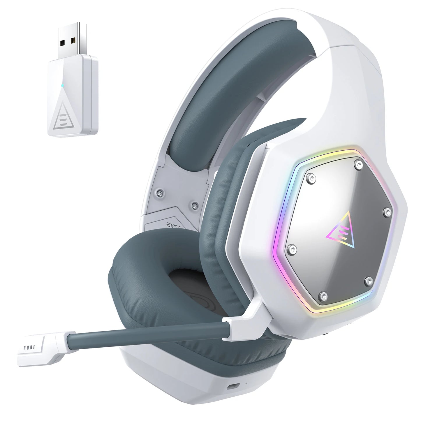 Cartmela E1000 WT Wireless Gaming Headset – 7.1 Surround with ENC Mic
