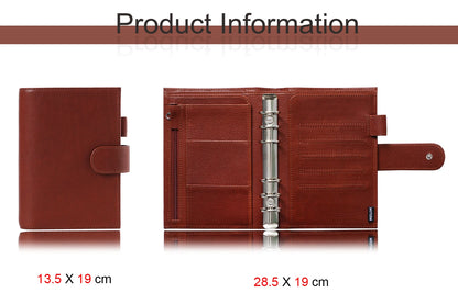 Full Grain Leather Planner with Rings – Personal Size Organizer
