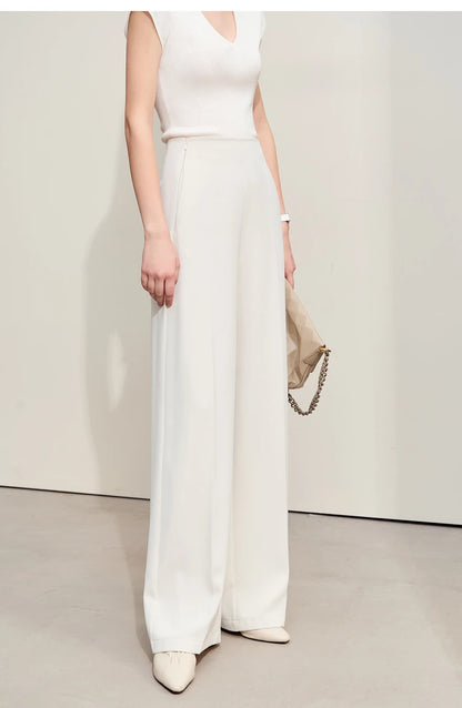 Women’s Wide-Legged Casual Pants – Summer Straight Full-Length Trousers