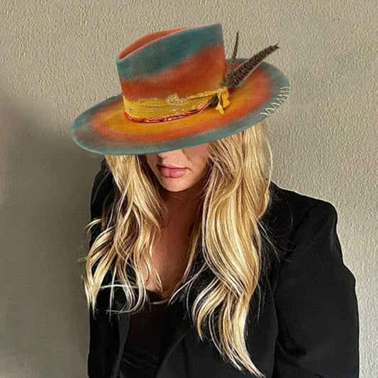 Wool Homburg Panama Hat – Unisex Western Photo Prop Headwear