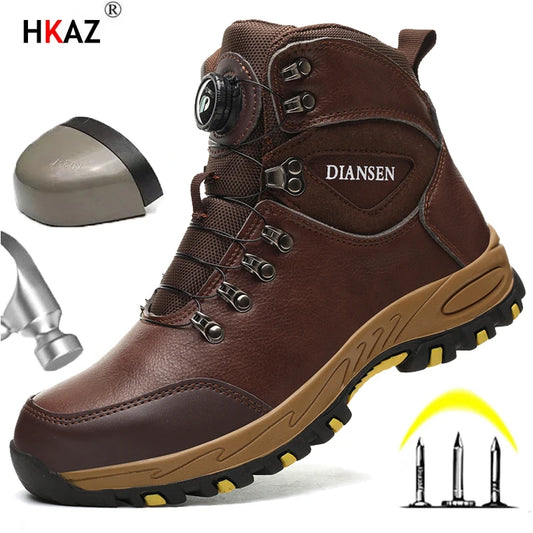Rotating Button Safety Shoes for Men