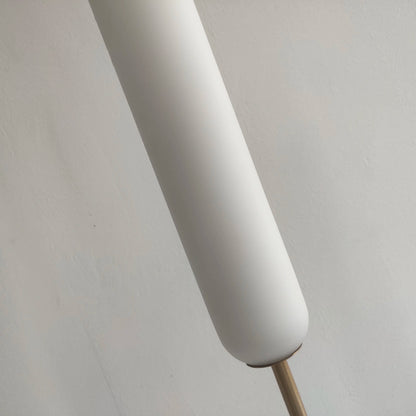 Modern LED Bedside Pendant Light – White Glass Tube, 1/2 Heads