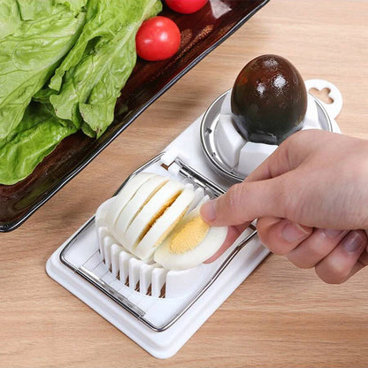 2-in-1 Stainless Steel Egg Cutter - Multifunctional Kitchen Tool