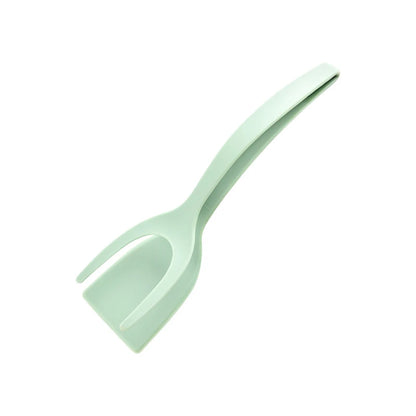 2-in-1 Grip Flip Spatula Tongs - Nylon Non-Stick Egg Flipper for Pancakes, Fish