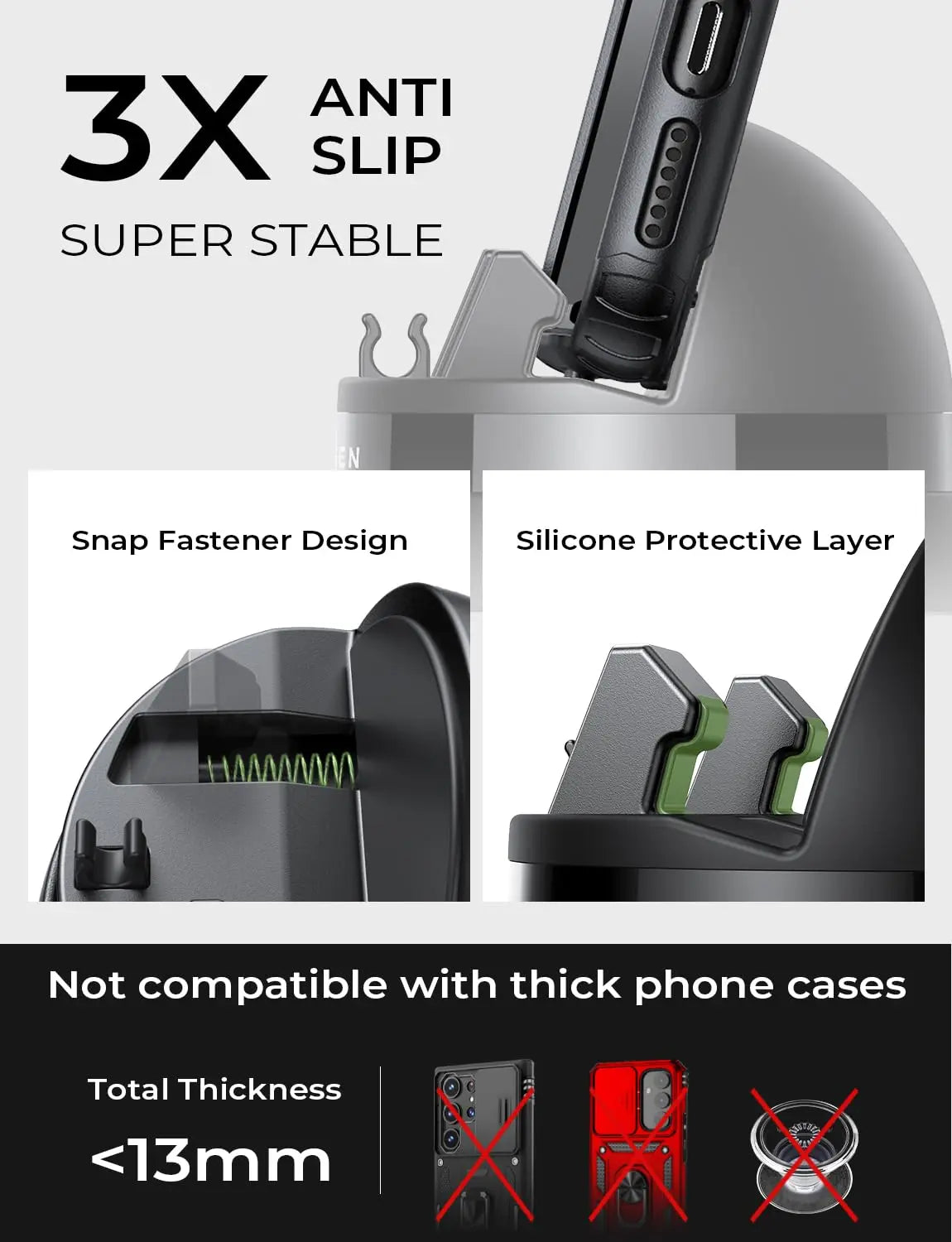 Cartmela Magnetic Car Mount Phone Holder 360° for iPhone & Samsung