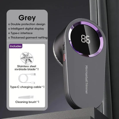 Electric Lint Remover with LED Display – USB Rechargeable Fabric Shaver