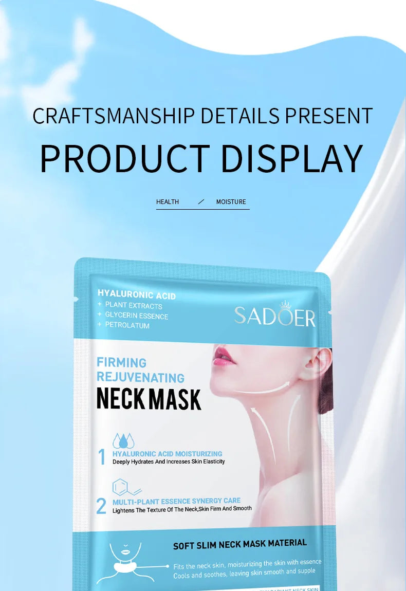 SADOER Hyaluronic Acid Neck Mask – Collagen Firming Care, 10pcs