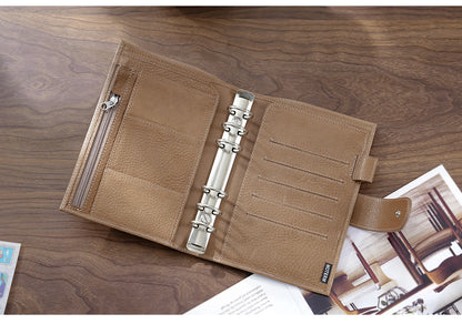 Full Grain Leather Planner with Rings – Personal Size Organizer