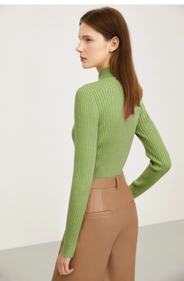 Women’s Slim Fit Striped Sweater – Autumn Office Basic Knitted Top