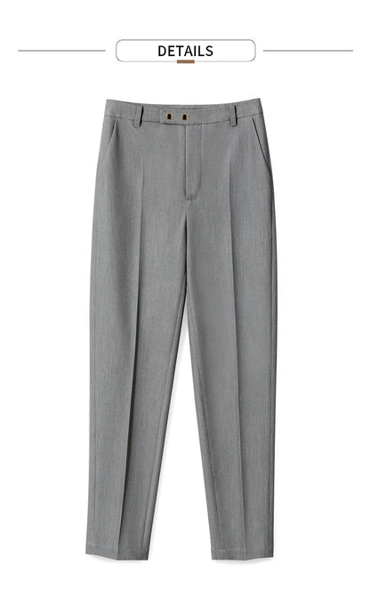 Women’s Straight Casual Pants – Summer Elastic Waist Office Wear