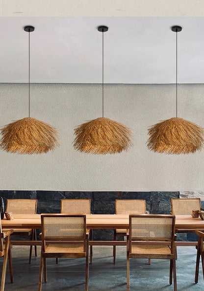 Retro Hand-Woven Rattan LED Chandeliers – Pendant Lights 40–80cm