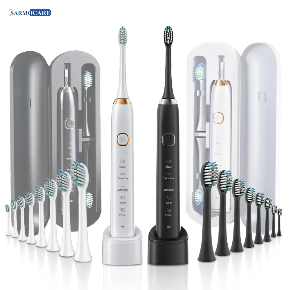 Electric Toothbrush – Rechargeable, 8 Heads, Whitening