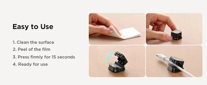 Magnetic Cable Clips – Adhesive Cord Organizer for Desk & Home