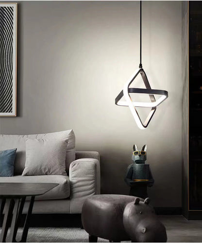 Modern Black LED Pendant Light – Dining & Bedroom Chandelier Lamp