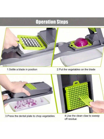 14-in-1 Multifunctional Vegetable Chopper & Food Slicer Dicer
