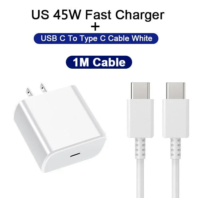 PD 45W USB-C Wall Charger – Fast Adapter for Samsung & iPhone 15