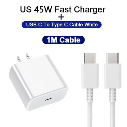 PD 45W USB-C Wall Charger – Fast Adapter for Samsung & iPhone 15