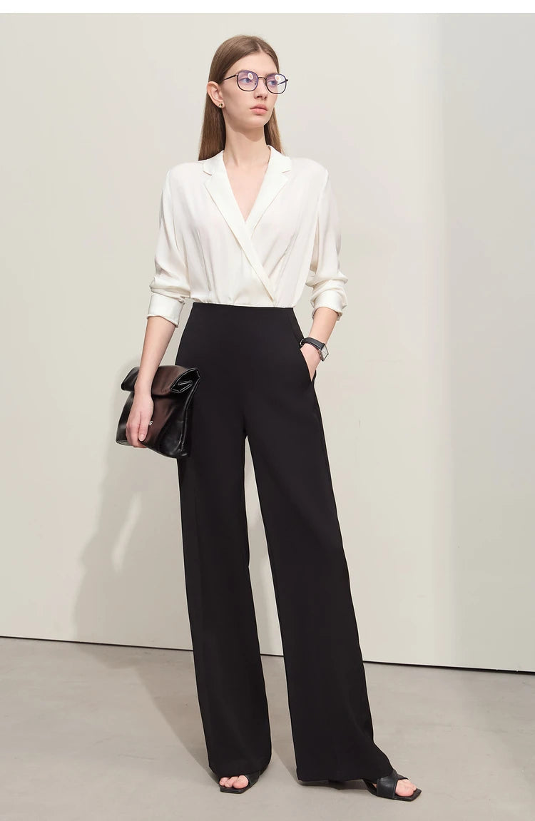 Women’s Wide-Legged Casual Pants – Summer Straight Full-Length Trousers