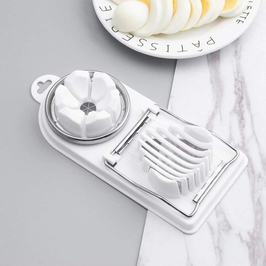 2-in-1 Stainless Steel Egg Cutter - Multifunctional Kitchen Tool