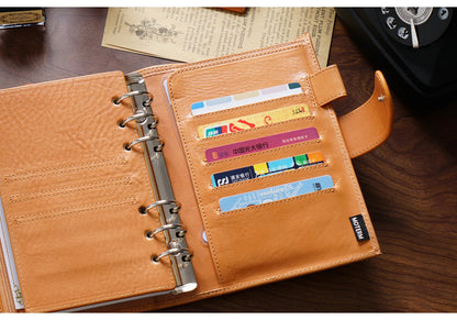 Full Grain Leather Planner with Rings – Personal Size Organizer