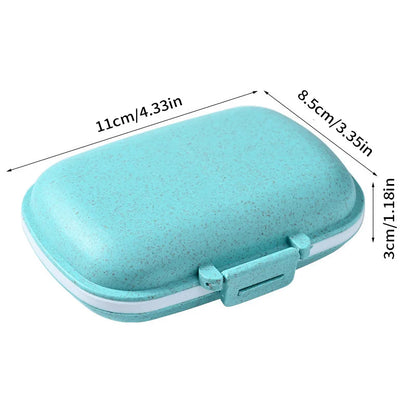 8-Grid Pill Organizer Box – Travel Medicine Storage with Seal Ring