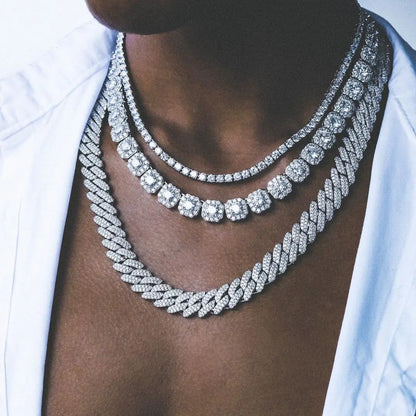 Hip Hop Iced Out Cuban Link Chain Necklace – Gold & Silver Men’s Gift