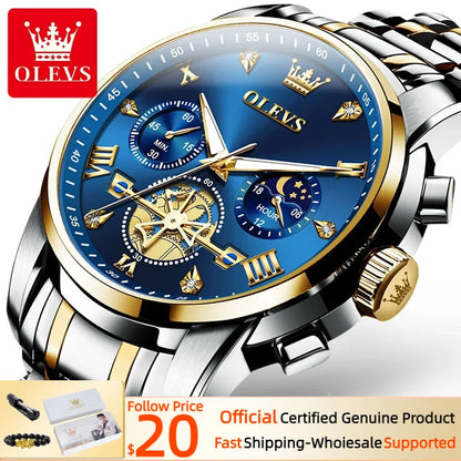 Cartmela 2856 Men’s Quartz Watch – Skeleton Flywheel Chronograph