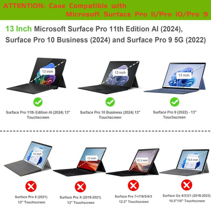 Business Portfolio Case for 13" Surface Pro – Multi-Angle Stand TPU