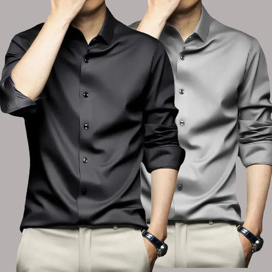 Men’s Non-Iron White Dress Shirt – Wrinkle-Free Business Casual