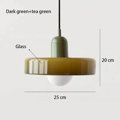 Nordic Retro Glass Pendant Lamp – E27 LED Indoor Chandelier