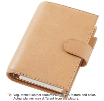 Full Grain Leather Planner with Rings – Personal Size Organizer