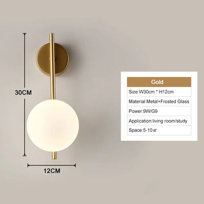 Interior LED Wall Lamp with G9 Bulb – Black & Gold Wall Sconce