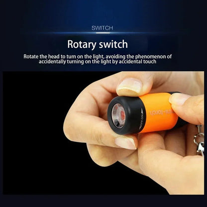 USB Rechargeable LED Pocket Flashlight – Mini Keychain, Waterproof